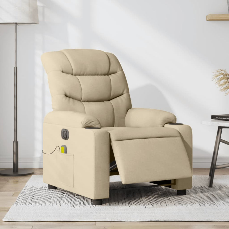 Massagestoel Stof Kleurig Crème Ja Elektrisch verstelbaar
