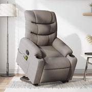 Sta-op massagestoel verstelbaar stof taupe 75,5x93x99,5 cm