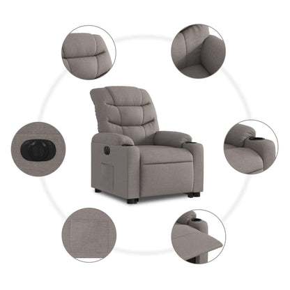 Sta-Op-Stoel Stof Taupe Nee Elektrisch verstelbaar
