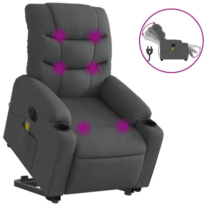 Sta-Op-Massagestoel Stof Donkergrijs Ja Elektrisch verstelbaar