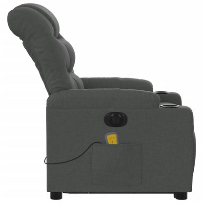 Sta-Op-Massagestoel Stof Donkergrijs Ja Elektrisch verstelbaar