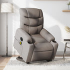 Electric adjustable lift massage chair fabric taupe
