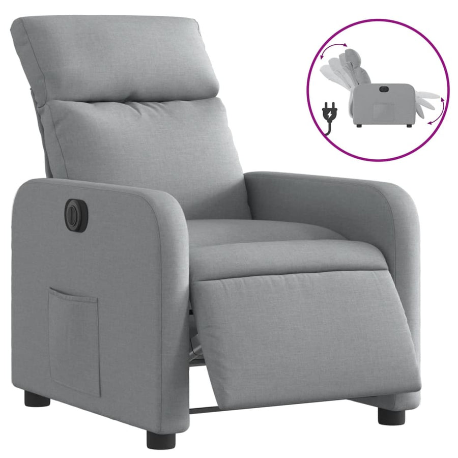 Fauteuil Stof Lichtgrijs Elektrisch verstelbaar Nee