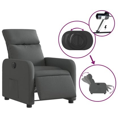 Fauteuil elektrisch verstelbaar stof donkergrijs