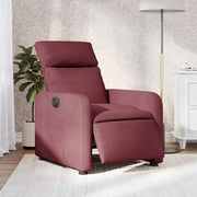 Armchair adjustable electric fabric wine red