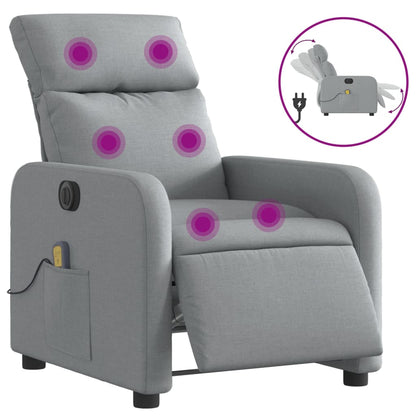 Massagestoel Stof Lichtgrijs Elektrisch verstelbaar Ja