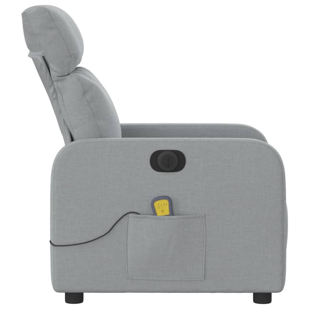 Massagestoel Stof Lichtgrijs Elektrisch verstelbaar Ja