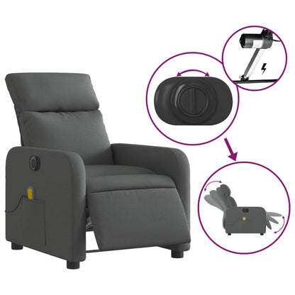 Massagestoel Stof Donkergrijs Elektrisch verstelbaar Ja