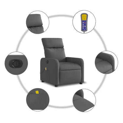Massagestoel Stof Donkergrijs Elektrisch verstelbaar Ja