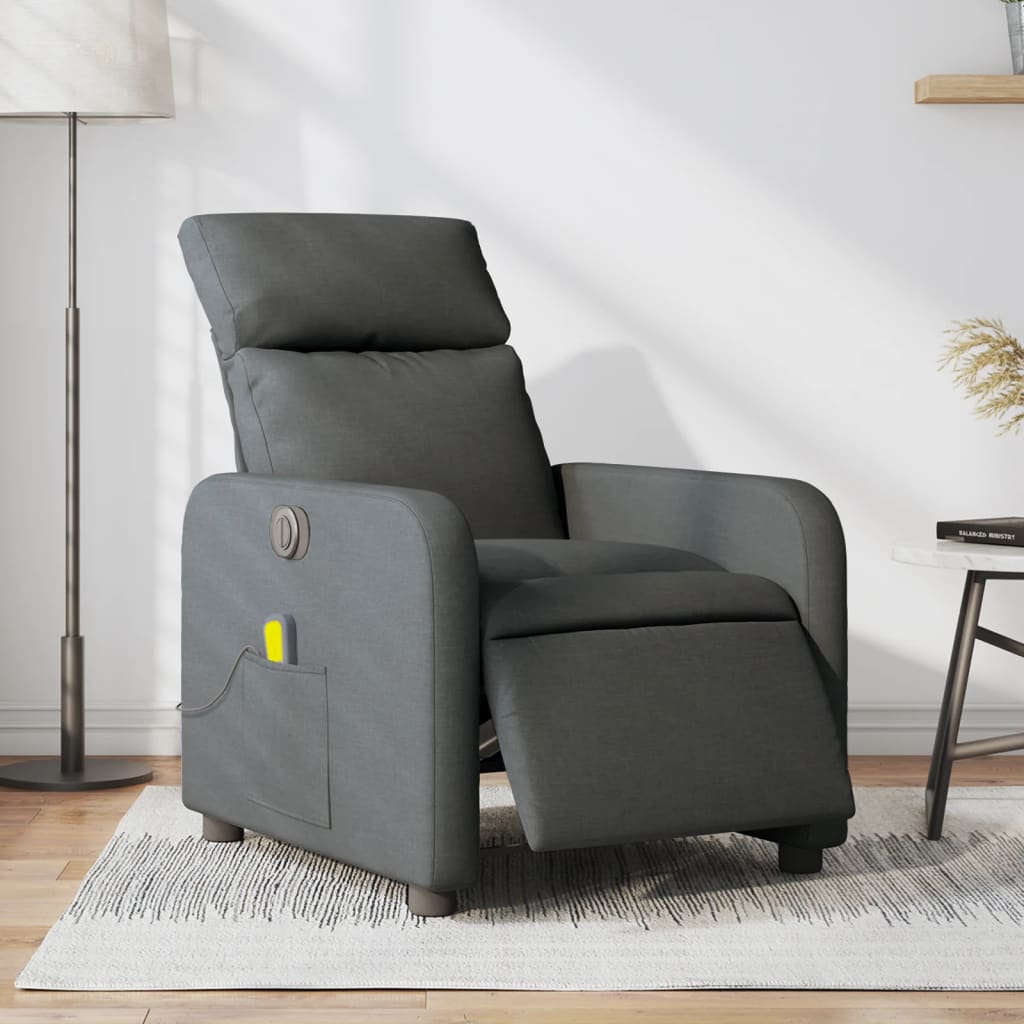 Massagestoel Stof Donkergrijs Elektrisch verstelbaar Ja