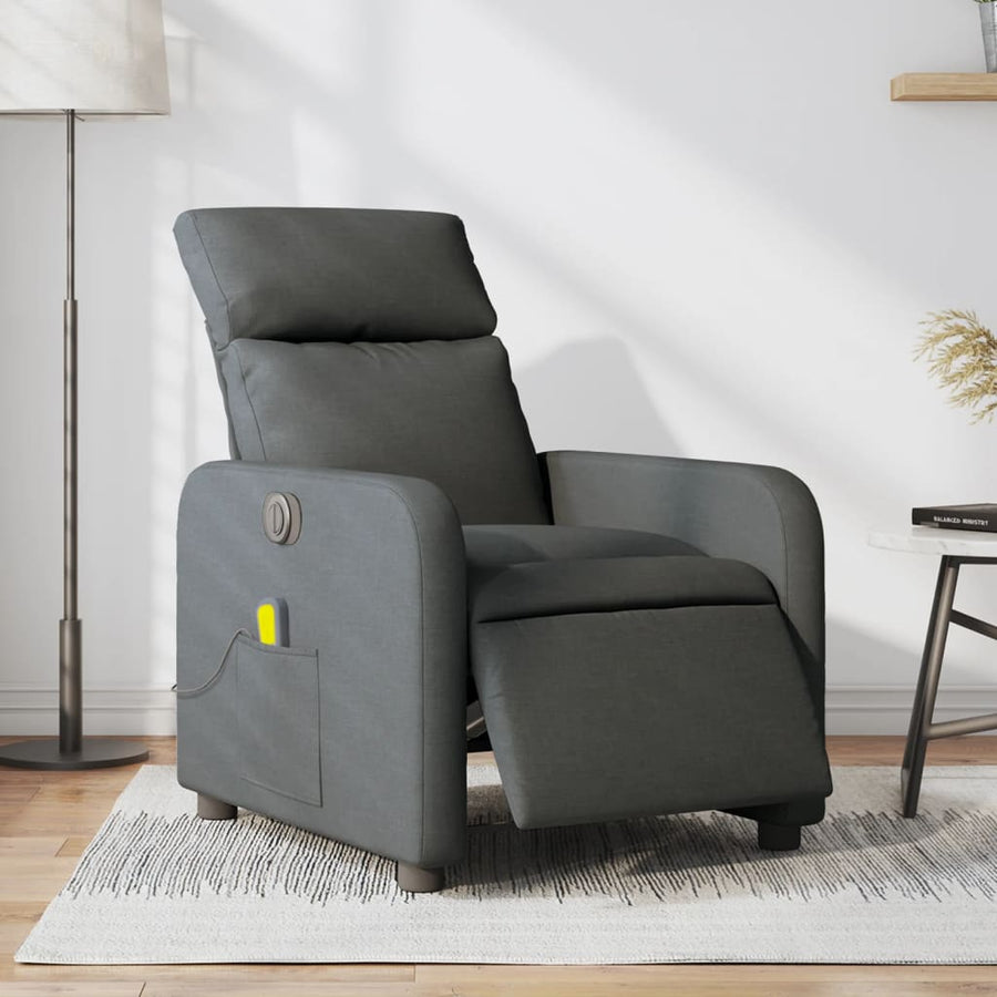 Massagestoel Stof Donkergrijs Elektrisch verstelbaar Ja