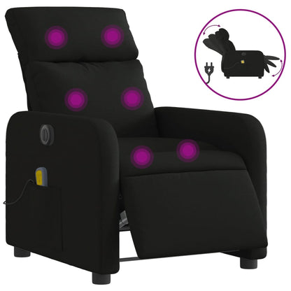 Massagestoel Stof Zwart Elektrisch verstelbaar Ja