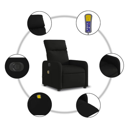 Massagestoel Stof Zwart Elektrisch verstelbaar Ja