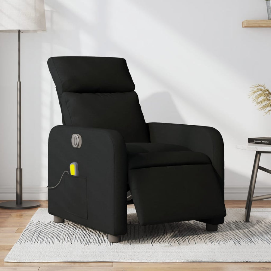 Massagestoel Stof Zwart Elektrisch verstelbaar Ja
