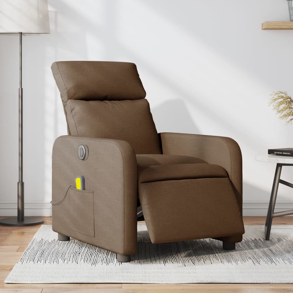 Massagestoel Stof Bruin Ja Elektrisch verstelbaar
