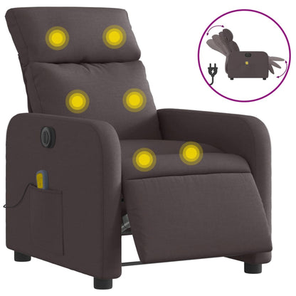 Massagestoel Stof Donkerbruin Elektrisch verstelbaar Ja