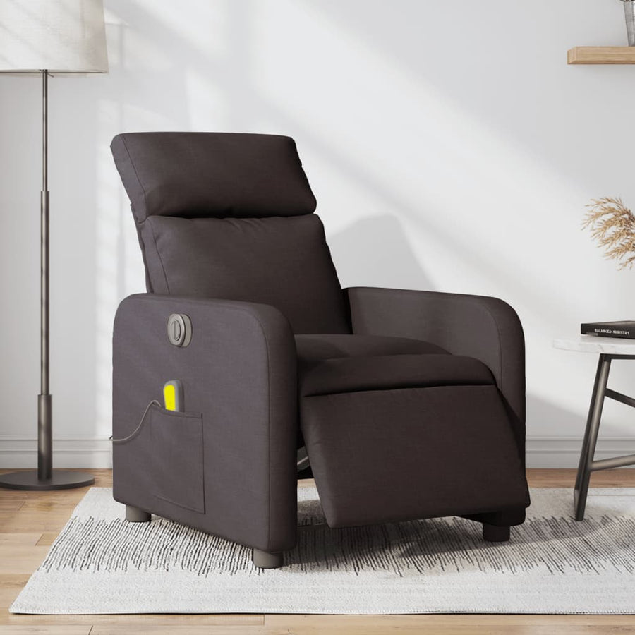 Massagestoel Stof Donkerbruin Elektrisch verstelbaar Ja