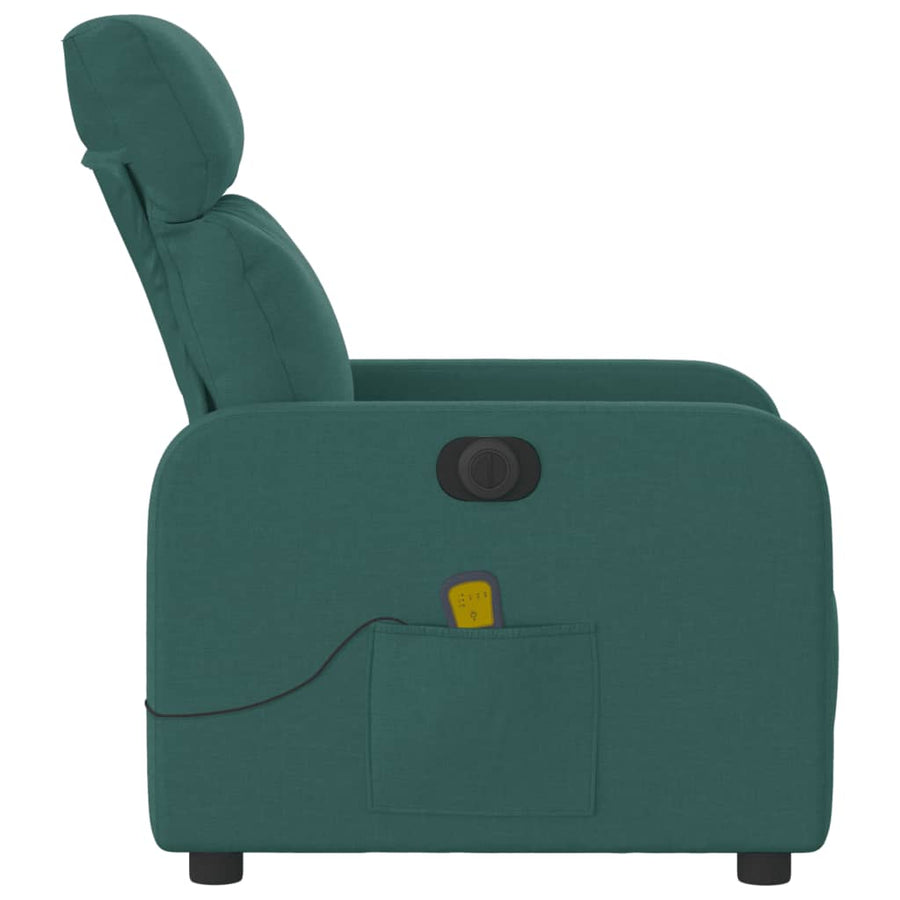 Massagestoel Stof Donkergroen Elektrisch verstelbaar Ja