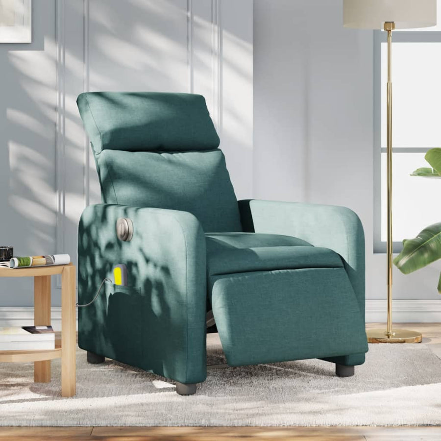 Massagestoel Stof Donkergroen Elektrisch verstelbaar Ja