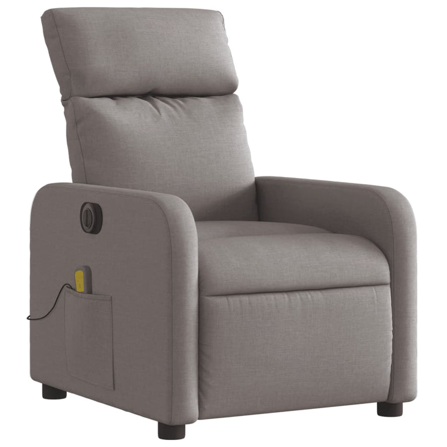 Massagestoel elektrisch verstelbaar stof taupe Ja Elektrisch verstelbaar