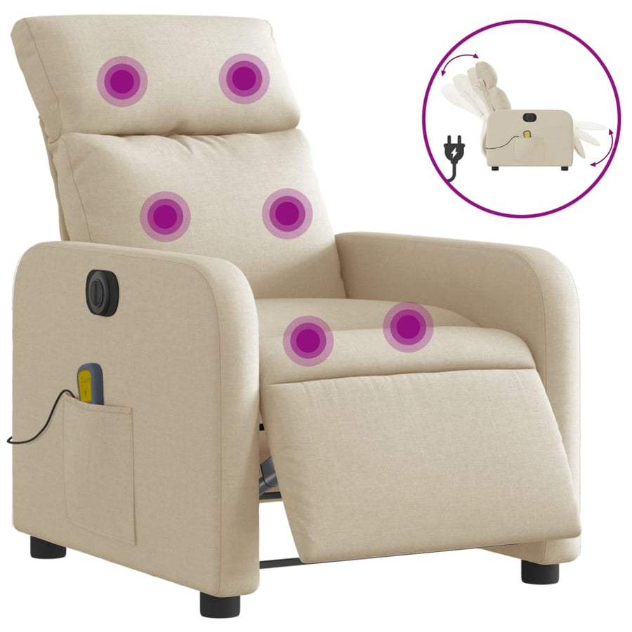 Massagestoel Stof Kleurig Crème Elektrisch verstelbaar Ja