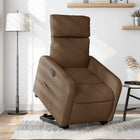 Recliner electrically adjustable fabric brown