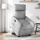 Electric Adjustable Reclining Massage Chair, Fabric, Light Grey