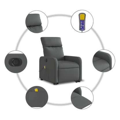 Sta-op-massagestoel elektrisch verstelbaar stof donkergrijs Ja Elektrisch verstelbaar