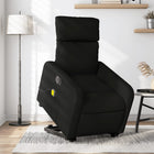 Recliner massage chair electrically adjustable fabric black