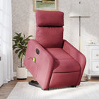 Recliner Massage Chair Electric Adjustable Fabric Wine Red