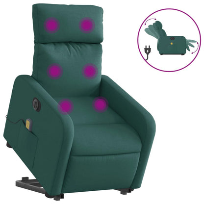 Sta-Op-Massagestoel Stof Donkergroen Elektrisch verstelbaar Ja