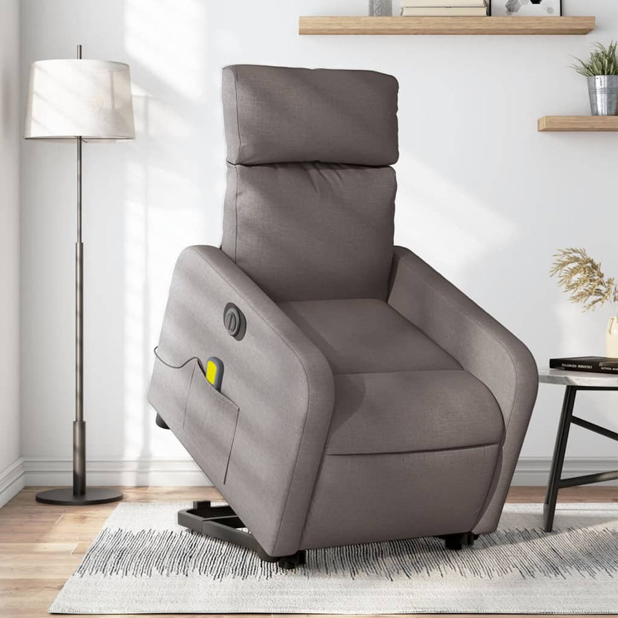 Sta-op-massagestoel elektrisch verstelbaar stof taupe Ja Elektrisch verstelbaar