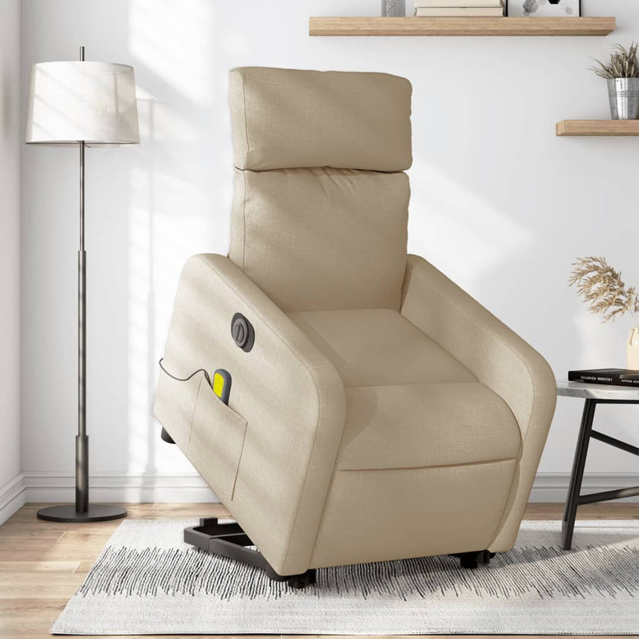 Sta-Op-Massagestoel Stof Kleurig Crème Elektrisch verstelbaar Ja