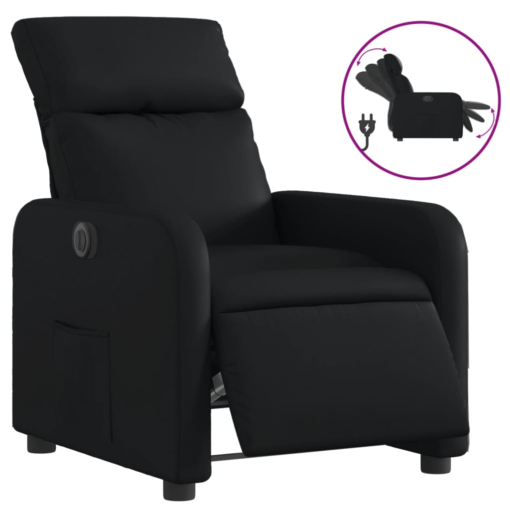 Fauteuil Kunstleer Zwart Elektrisch verstelbaar Nee