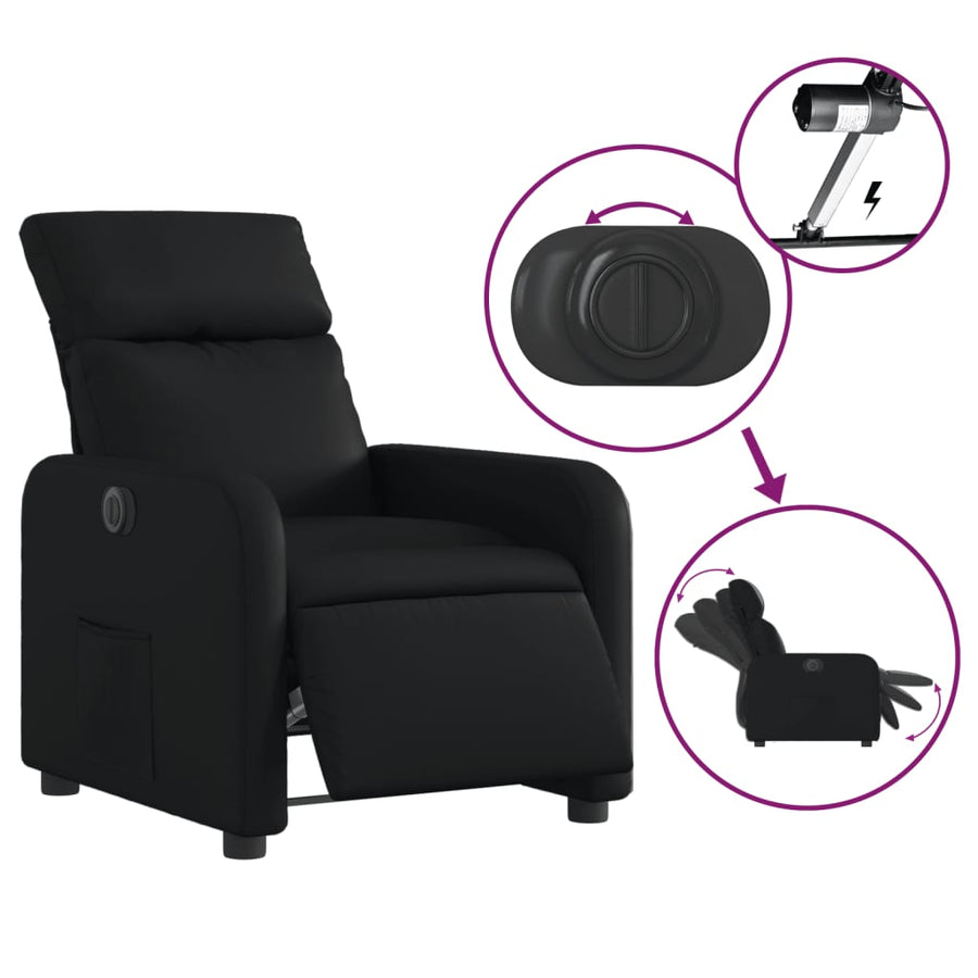 Fauteuil Kunstleer Zwart Elektrisch verstelbaar Nee