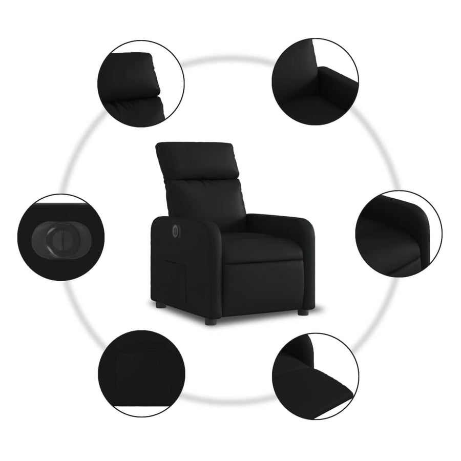 Fauteuil Kunstleer Zwart Elektrisch verstelbaar Nee