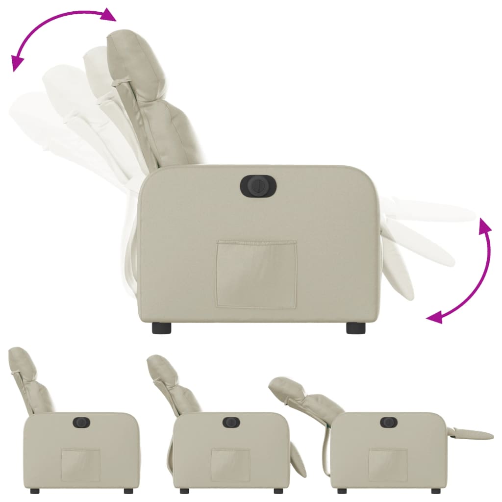 Fauteuil elektrisch verstelbaar kunstleer crèmekleurig Nee Elektrisch verstelbaar