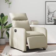 Fauteuil elektrisch verstelbaar kunstleer crèmekleurig 66x89.5x95.5 cm