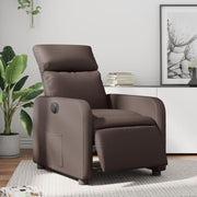 Fauteuil elektrisch verstelbaar bruin kunstleer