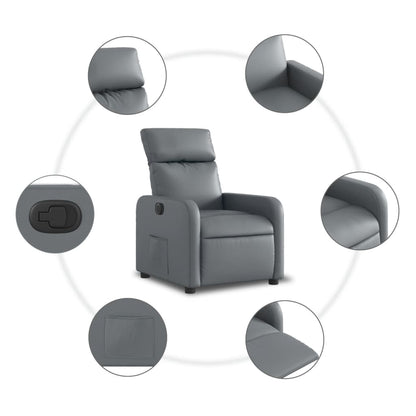Fauteuil Verstelbaar Elektrisch Kunstleer Grijs Elektrisch verstelbaar Nee