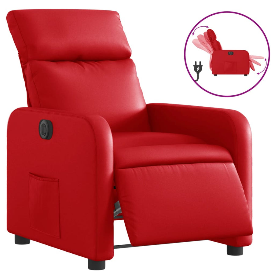 Fauteuil verstelbaar elektrisch kunstleer rood Nee Elektrisch verstelbaar