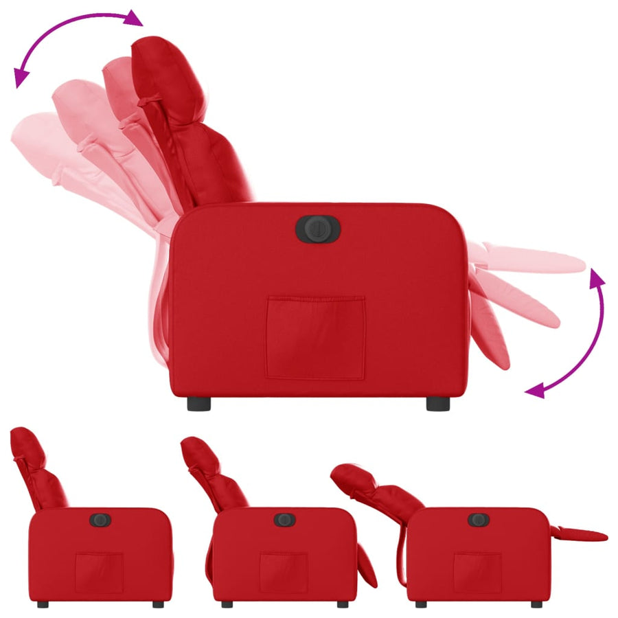Fauteuil verstelbaar elektrisch kunstleer rood Nee Elektrisch verstelbaar