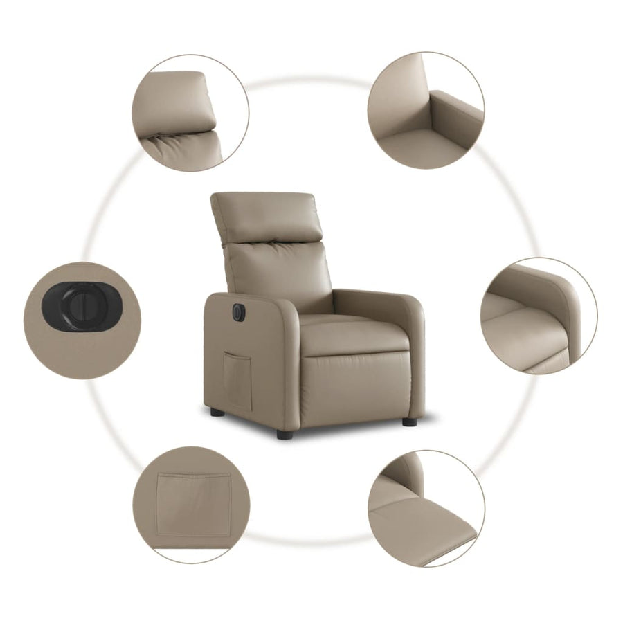 Fauteuil verstelbaar elektrisch kunstleer cappuccinokleurig Nee Elektrisch verstelbaar