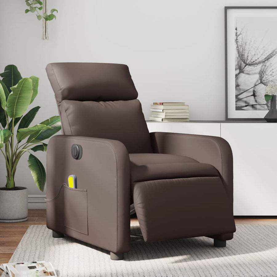 Massagestoel Verstelbaar Elektrisch Kunstleer Bruin Elektrisch verstelbaar Ja