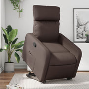 Recliner adjustable faux leather brown