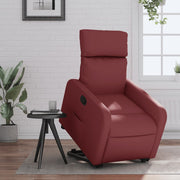 Recliner artificial leather wine red