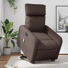 Lift recliner adjustable faux leather brown