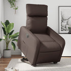 Electric lift chair faux leather brown