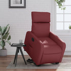 Electric recliner artificial leather wine red