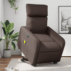 Electric Lift Recliner Massage Chair Artificial Leather Brown